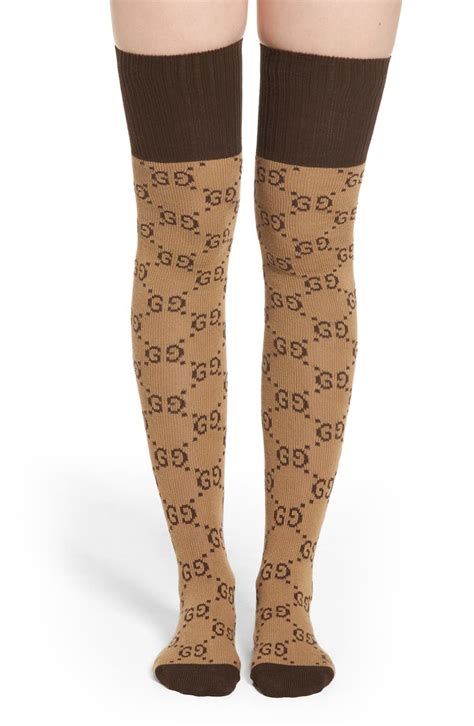 white gucci gg socks|gucci over knee socks.